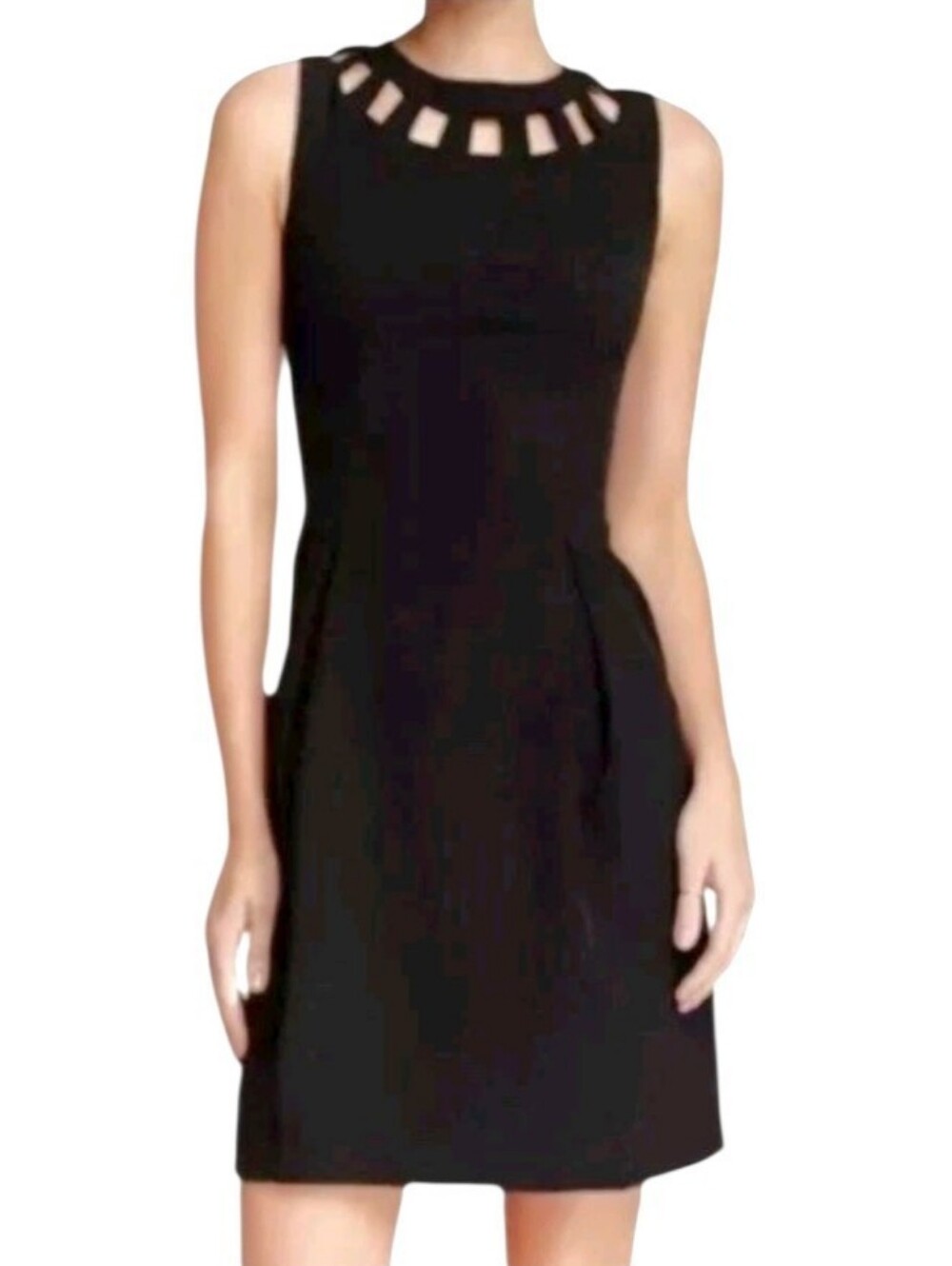 Eliza J Black Cutout Neckline Sleeveless Sheath Dress